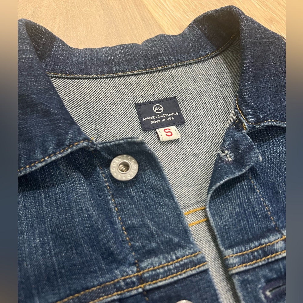 AG Adriano Goldschmied the Robyn denim jacket, size Small, blue, made in the USA